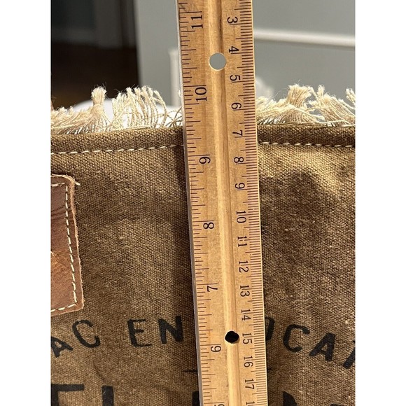 NWT Myra Bags Upcycled Canvas Handbag Sel De Mer Beige Fringe Tote Leather - Picture 13 of 16